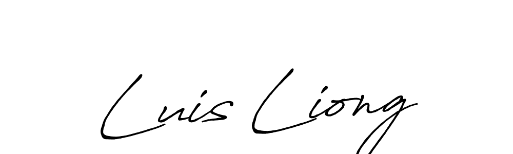 Luis Liong stylish signature style. Best Handwritten Sign (Antro_Vectra_Bolder) for my name. Handwritten Signature Collection Ideas for my name Luis Liong. Luis Liong signature style 7 images and pictures png
