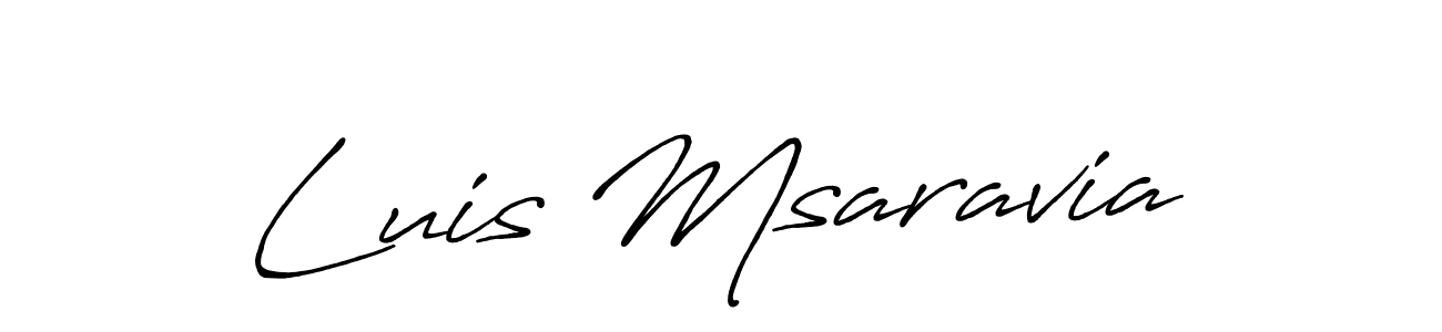 How to make Luis Msaravia name signature. Use Antro_Vectra_Bolder style for creating short signs online. This is the latest handwritten sign. Luis Msaravia signature style 7 images and pictures png