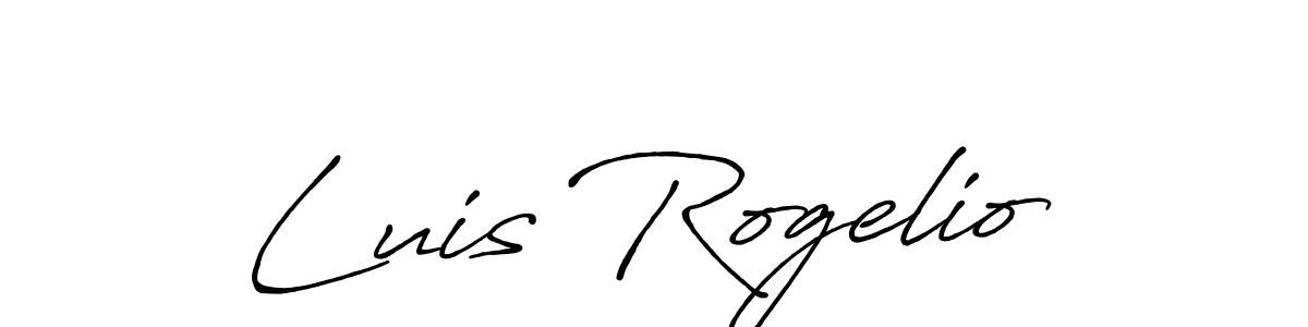 How to make Luis Rogelio name signature. Use Antro_Vectra_Bolder style for creating short signs online. This is the latest handwritten sign. Luis Rogelio signature style 7 images and pictures png