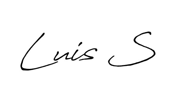 Use a signature maker to create a handwritten signature online. With this signature software, you can design (Antro_Vectra_Bolder) your own signature for name Luis S. Luis S signature style 7 images and pictures png