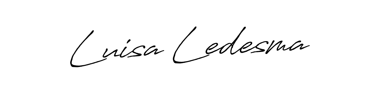 How to make Luisa Ledesma name signature. Use Antro_Vectra_Bolder style for creating short signs online. This is the latest handwritten sign. Luisa Ledesma signature style 7 images and pictures png