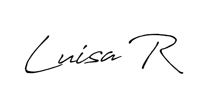 Use a signature maker to create a handwritten signature online. With this signature software, you can design (Antro_Vectra_Bolder) your own signature for name Luisa R. Luisa R signature style 7 images and pictures png