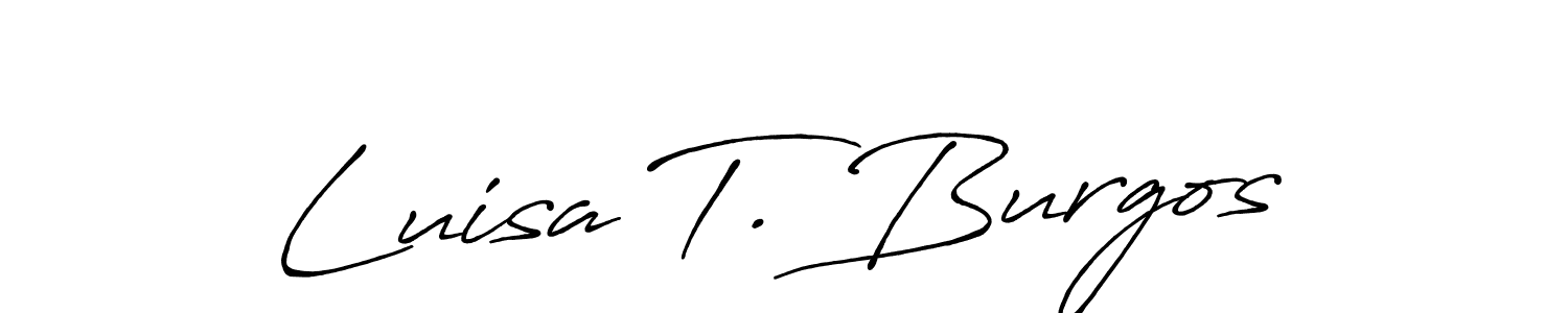 if you are searching for the best signature style for your name Luisa T. Burgos. so please give up your signature search. here we have designed multiple signature styles  using Antro_Vectra_Bolder. Luisa T. Burgos signature style 7 images and pictures png