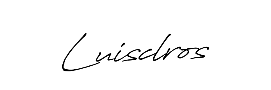 How to make Luisclros name signature. Use Antro_Vectra_Bolder style for creating short signs online. This is the latest handwritten sign. Luisclros signature style 7 images and pictures png