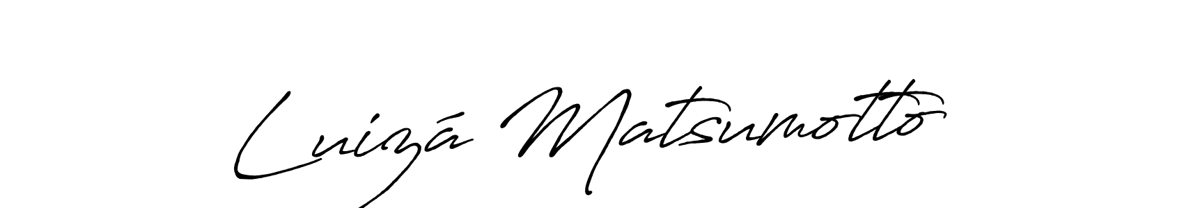 Use a signature maker to create a handwritten signature online. With this signature software, you can design (Antro_Vectra_Bolder) your own signature for name Luizá Matsumotto. Luizá Matsumotto signature style 7 images and pictures png