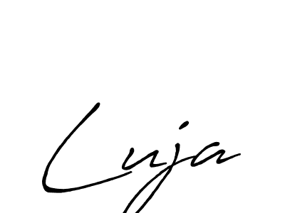 Luja stylish signature style. Best Handwritten Sign (Antro_Vectra_Bolder) for my name. Handwritten Signature Collection Ideas for my name Luja. Luja signature style 7 images and pictures png