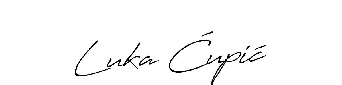 The best way (Antro_Vectra_Bolder) to make a short signature is to pick only two or three words in your name. The name Luka Ćupić include a total of six letters. For converting this name. Luka Ćupić signature style 7 images and pictures png