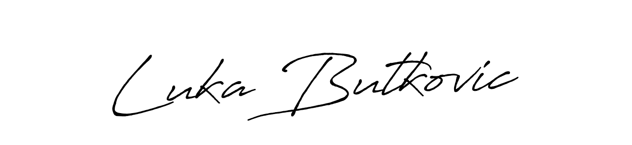 Create a beautiful signature design for name Luka Butkovic. With this signature (Antro_Vectra_Bolder) fonts, you can make a handwritten signature for free. Luka Butkovic signature style 7 images and pictures png