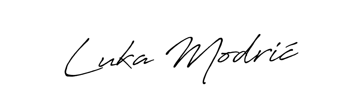 The best way (Antro_Vectra_Bolder) to make a short signature is to pick only two or three words in your name. The name Luka Modrić include a total of six letters. For converting this name. Luka Modrić signature style 7 images and pictures png