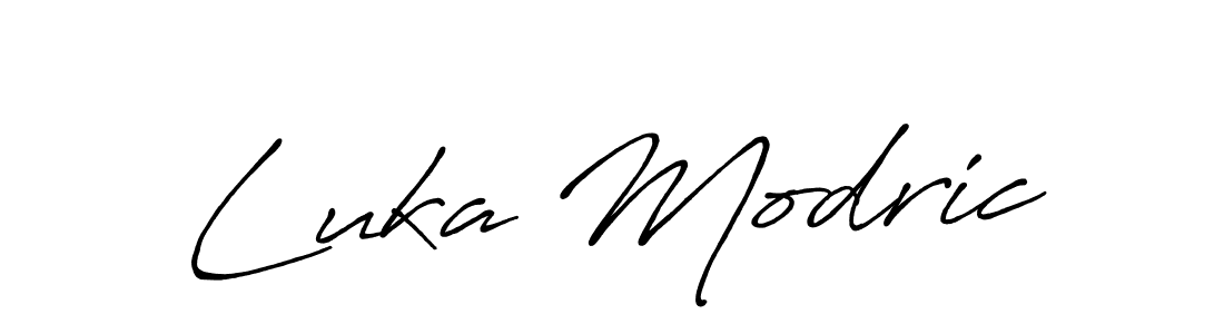 How to make Luka Modric name signature. Use Antro_Vectra_Bolder style for creating short signs online. This is the latest handwritten sign. Luka Modric signature style 7 images and pictures png