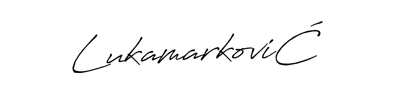 How to make LukamarkoviĆ name signature. Use Antro_Vectra_Bolder style for creating short signs online. This is the latest handwritten sign. LukamarkoviĆ signature style 7 images and pictures png