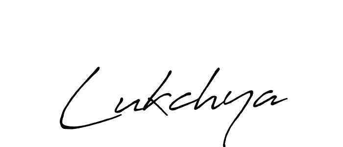 Use a signature maker to create a handwritten signature online. With this signature software, you can design (Antro_Vectra_Bolder) your own signature for name Lukchya. Lukchya signature style 7 images and pictures png