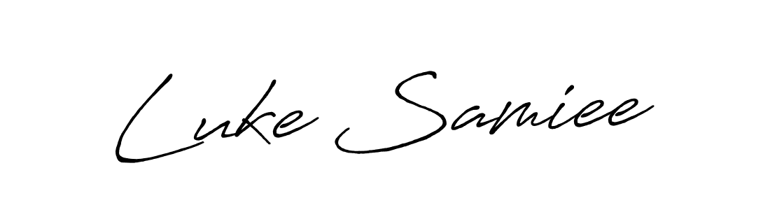 Luke Samiee stylish signature style. Best Handwritten Sign (Antro_Vectra_Bolder) for my name. Handwritten Signature Collection Ideas for my name Luke Samiee. Luke Samiee signature style 7 images and pictures png