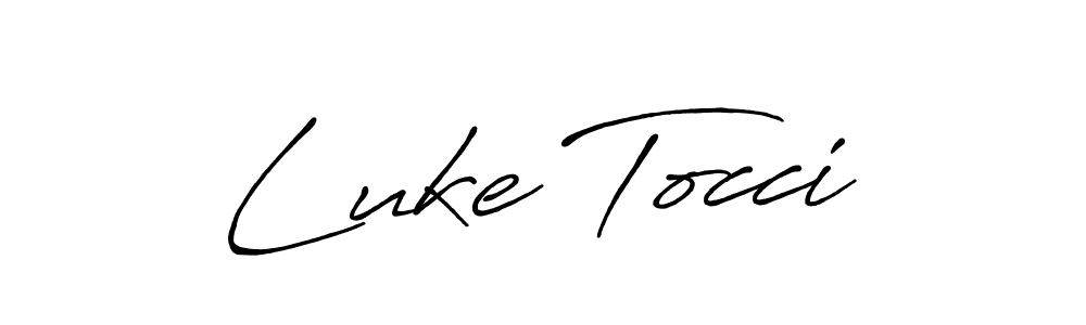 How to make Luke Tocci name signature. Use Antro_Vectra_Bolder style for creating short signs online. This is the latest handwritten sign. Luke Tocci signature style 7 images and pictures png