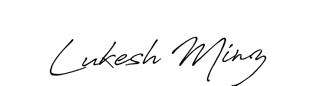 Create a beautiful signature design for name Lukesh Minz. With this signature (Antro_Vectra_Bolder) fonts, you can make a handwritten signature for free. Lukesh Minz signature style 7 images and pictures png