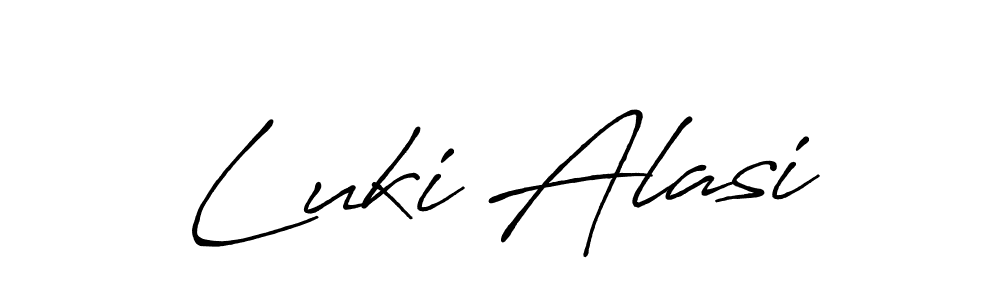 Create a beautiful signature design for name Luki Alasi. With this signature (Antro_Vectra_Bolder) fonts, you can make a handwritten signature for free. Luki Alasi signature style 7 images and pictures png