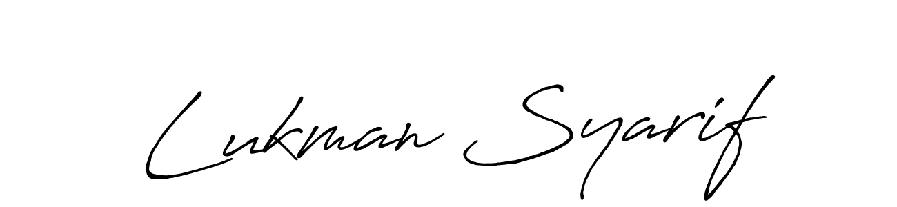 Use a signature maker to create a handwritten signature online. With this signature software, you can design (Antro_Vectra_Bolder) your own signature for name Lukman Syarif. Lukman Syarif signature style 7 images and pictures png