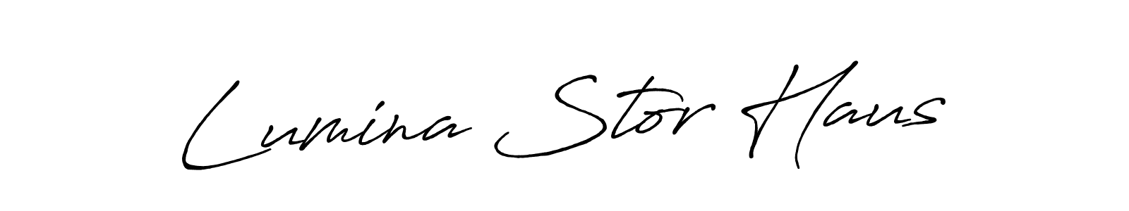 Make a beautiful signature design for name Lumina Stor Haus. With this signature (Antro_Vectra_Bolder) style, you can create a handwritten signature for free. Lumina Stor Haus signature style 7 images and pictures png