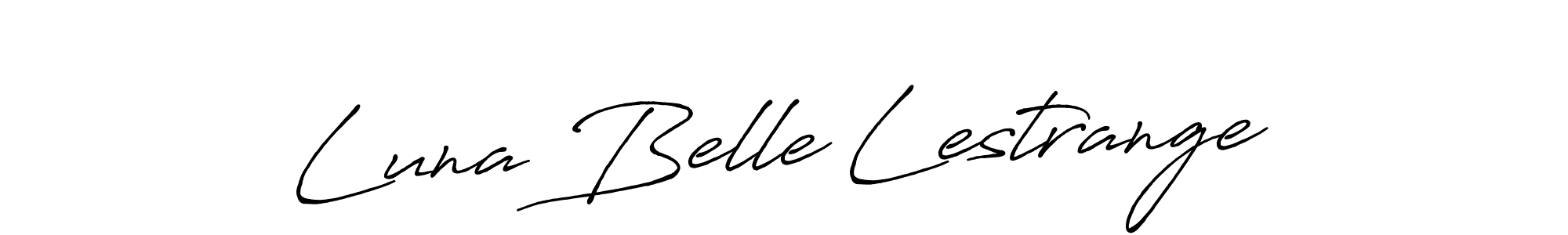 Make a beautiful signature design for name Luna Belle Lestrange. With this signature (Antro_Vectra_Bolder) style, you can create a handwritten signature for free. Luna Belle Lestrange signature style 7 images and pictures png