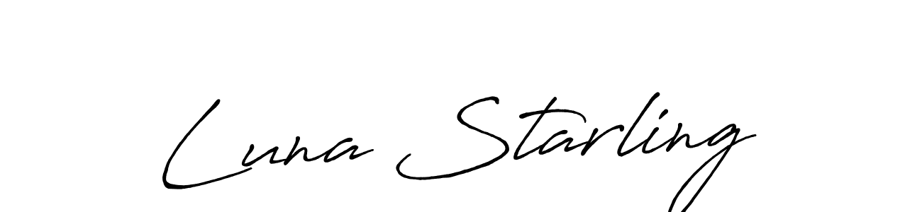 Luna Starling stylish signature style. Best Handwritten Sign (Antro_Vectra_Bolder) for my name. Handwritten Signature Collection Ideas for my name Luna Starling. Luna Starling signature style 7 images and pictures png