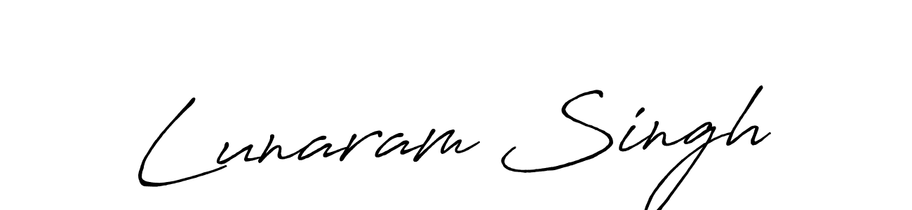 The best way (Antro_Vectra_Bolder) to make a short signature is to pick only two or three words in your name. The name Lunaram Singh include a total of six letters. For converting this name. Lunaram Singh signature style 7 images and pictures png