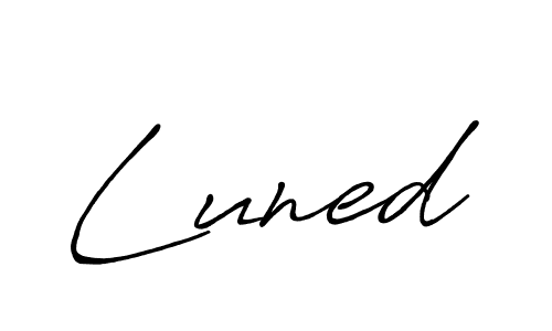 Luned stylish signature style. Best Handwritten Sign (Antro_Vectra_Bolder) for my name. Handwritten Signature Collection Ideas for my name Luned. Luned signature style 7 images and pictures png