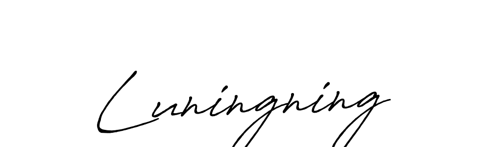 Make a beautiful signature design for name Luningning. With this signature (Antro_Vectra_Bolder) style, you can create a handwritten signature for free. Luningning signature style 7 images and pictures png