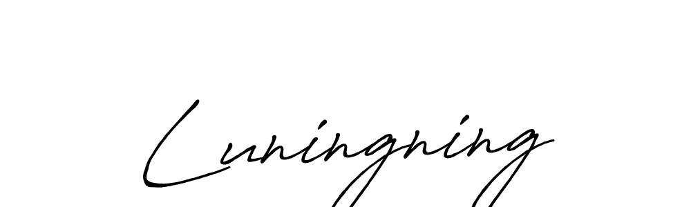 Make a beautiful signature design for name Luningning. With this signature (Antro_Vectra_Bolder) style, you can create a handwritten signature for free. Luningning signature style 7 images and pictures png