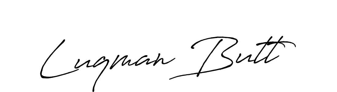 Create a beautiful signature design for name Luqman Butt. With this signature (Antro_Vectra_Bolder) fonts, you can make a handwritten signature for free. Luqman Butt signature style 7 images and pictures png