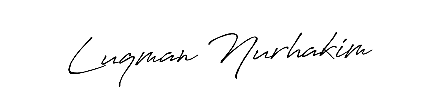 Design your own signature with our free online signature maker. With this signature software, you can create a handwritten (Antro_Vectra_Bolder) signature for name Luqman Nurhakim. Luqman Nurhakim signature style 7 images and pictures png