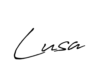 Make a beautiful signature design for name Lusa. With this signature (Antro_Vectra_Bolder) style, you can create a handwritten signature for free. Lusa signature style 7 images and pictures png