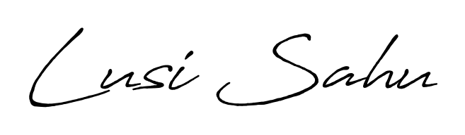 Upgrade your professional image with Lusi Sahu signature created with Antro_Vectra_Bolder font. Fast, free, and watermark-free download. Lusi Sahu signature style 7 images and pictures png