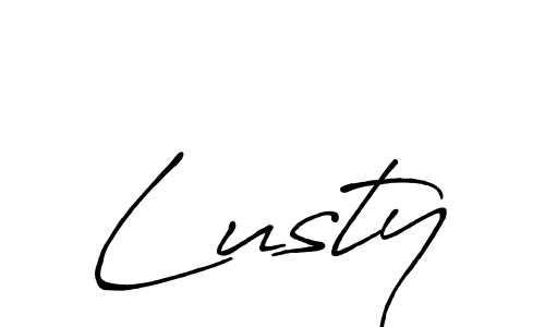 Make a beautiful signature design for name Lusty. With this signature (Antro_Vectra_Bolder) style, you can create a handwritten signature for free. Lusty signature style 7 images and pictures png