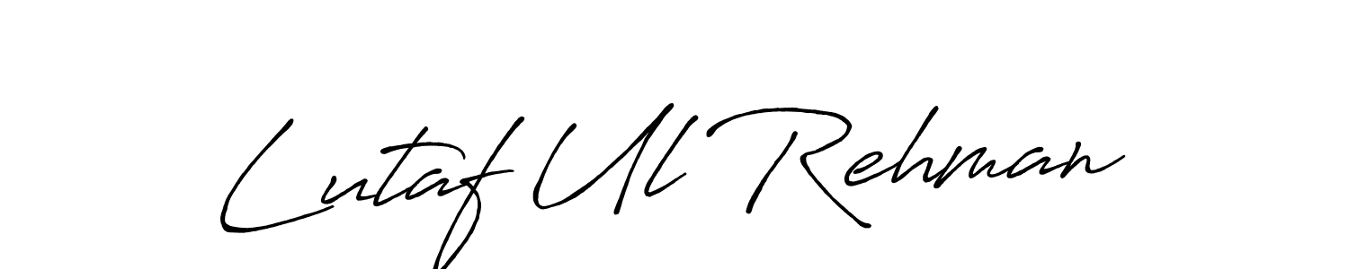 How to make Lutaf Ul Rehman name signature. Use Antro_Vectra_Bolder style for creating short signs online. This is the latest handwritten sign. Lutaf Ul Rehman signature style 7 images and pictures png