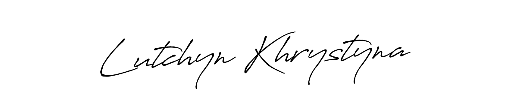 Lutchyn Khrystyna stylish signature style. Best Handwritten Sign (Antro_Vectra_Bolder) for my name. Handwritten Signature Collection Ideas for my name Lutchyn Khrystyna. Lutchyn Khrystyna signature style 7 images and pictures png
