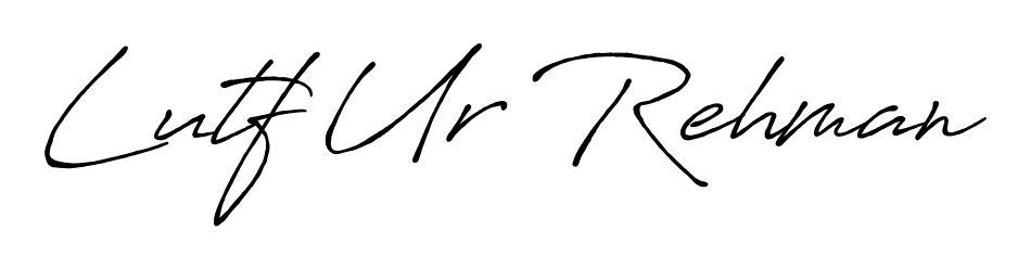 Upgrade your professional image with Lutf Ur Rehman signature created with Antro_Vectra_Bolder font. Fast, free, and watermark-free download. Lutf Ur Rehman signature style 7 images and pictures png