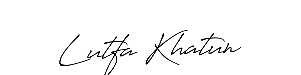 Make a beautiful signature design for name Lutfa Khatun. With this signature (Antro_Vectra_Bolder) style, you can create a handwritten signature for free. Lutfa Khatun signature style 7 images and pictures png