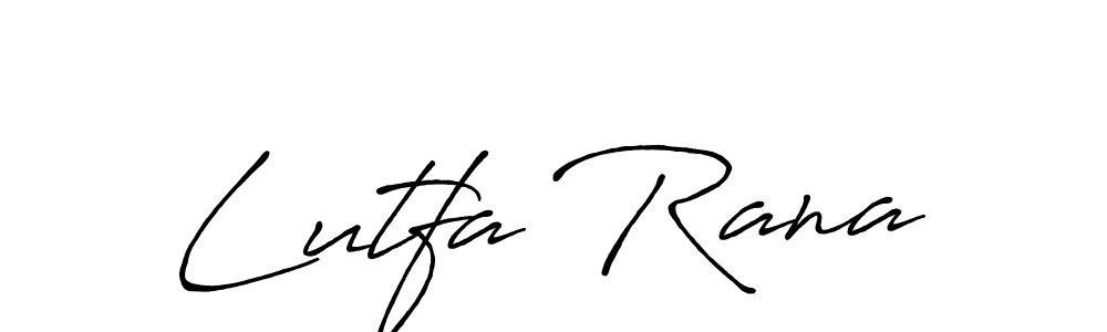 Use a signature maker to create a handwritten signature online. With this signature software, you can design (Antro_Vectra_Bolder) your own signature for name Lutfa Rana. Lutfa Rana signature style 7 images and pictures png