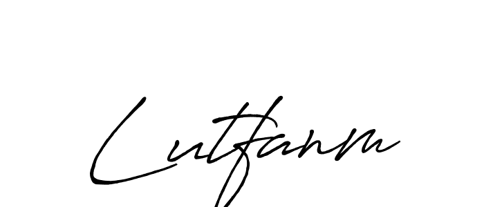 Make a beautiful signature design for name Lutfanm. With this signature (Antro_Vectra_Bolder) style, you can create a handwritten signature for free. Lutfanm signature style 7 images and pictures png