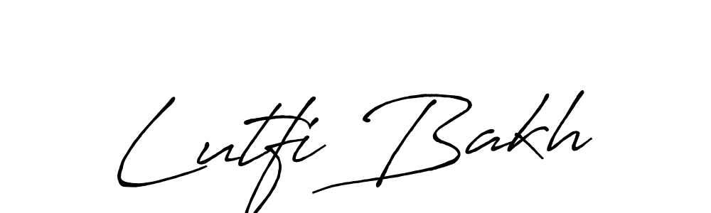 Lutfi Bakh stylish signature style. Best Handwritten Sign (Antro_Vectra_Bolder) for my name. Handwritten Signature Collection Ideas for my name Lutfi Bakh. Lutfi Bakh signature style 7 images and pictures png