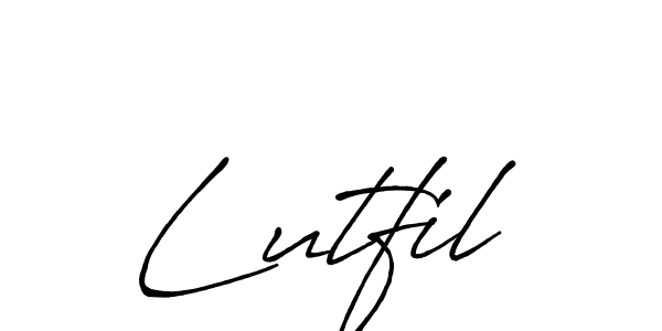 Lutfil stylish signature style. Best Handwritten Sign (Antro_Vectra_Bolder) for my name. Handwritten Signature Collection Ideas for my name Lutfil. Lutfil signature style 7 images and pictures png