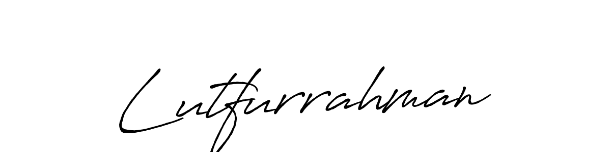 Use a signature maker to create a handwritten signature online. With this signature software, you can design (Antro_Vectra_Bolder) your own signature for name Lutfurrahman. Lutfurrahman signature style 7 images and pictures png