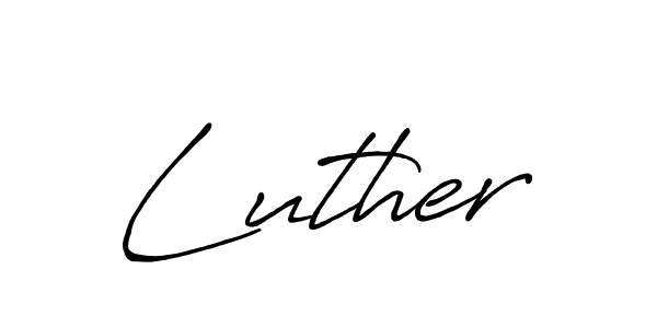 Make a beautiful signature design for name Luther. With this signature (Antro_Vectra_Bolder) style, you can create a handwritten signature for free. Luther signature style 7 images and pictures png