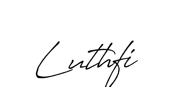 Also we have Luthfi name is the best signature style. Create professional handwritten signature collection using Antro_Vectra_Bolder autograph style. Luthfi signature style 7 images and pictures png
