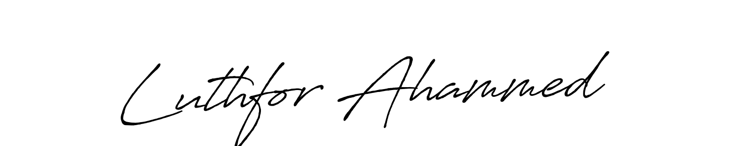 How to make Luthfor Ahammed signature? Antro_Vectra_Bolder is a professional autograph style. Create handwritten signature for Luthfor Ahammed name. Luthfor Ahammed signature style 7 images and pictures png
