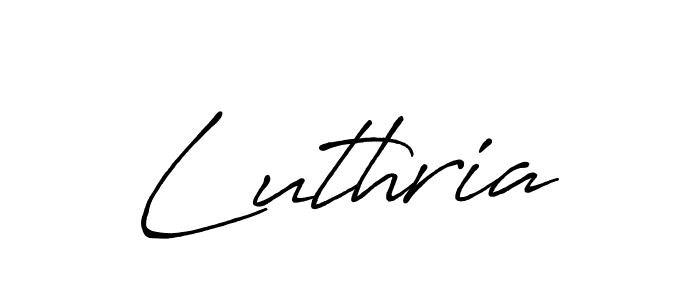 Make a beautiful signature design for name Luthria. With this signature (Antro_Vectra_Bolder) style, you can create a handwritten signature for free. Luthria signature style 7 images and pictures png