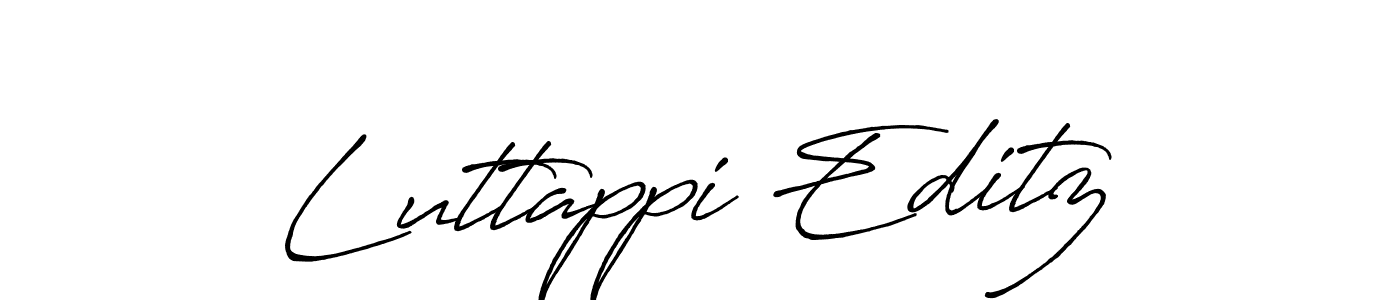 How to make Luttappi Editz name signature. Use Antro_Vectra_Bolder style for creating short signs online. This is the latest handwritten sign. Luttappi Editz signature style 7 images and pictures png