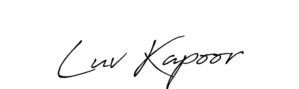 Make a beautiful signature design for name Luv Kapoor. With this signature (Antro_Vectra_Bolder) style, you can create a handwritten signature for free. Luv Kapoor signature style 7 images and pictures png