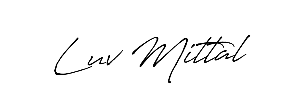 Use a signature maker to create a handwritten signature online. With this signature software, you can design (Antro_Vectra_Bolder) your own signature for name Luv Mittal. Luv Mittal signature style 7 images and pictures png
