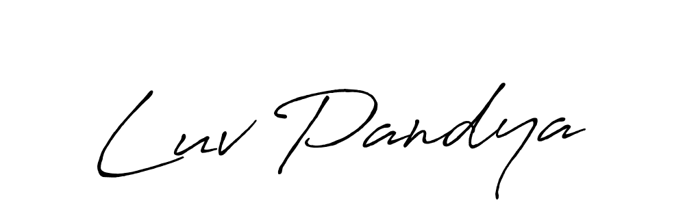 Create a beautiful signature design for name Luv Pandya. With this signature (Antro_Vectra_Bolder) fonts, you can make a handwritten signature for free. Luv Pandya signature style 7 images and pictures png